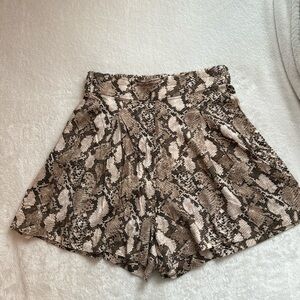 Snake print dress shorts